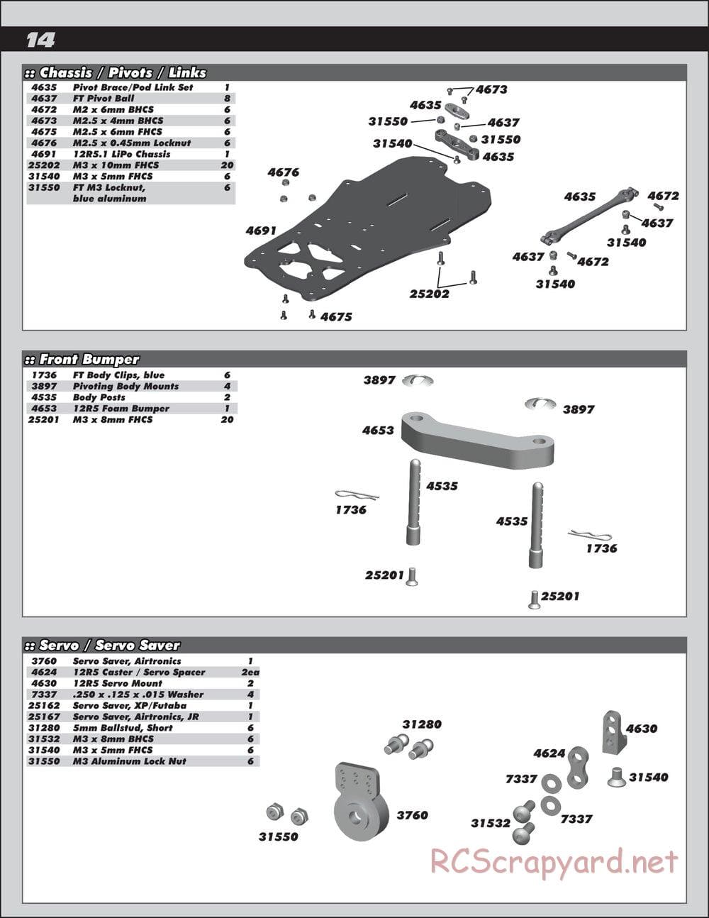 Team Associated - RC12R5.2 Factory Team - Manual - Page 14