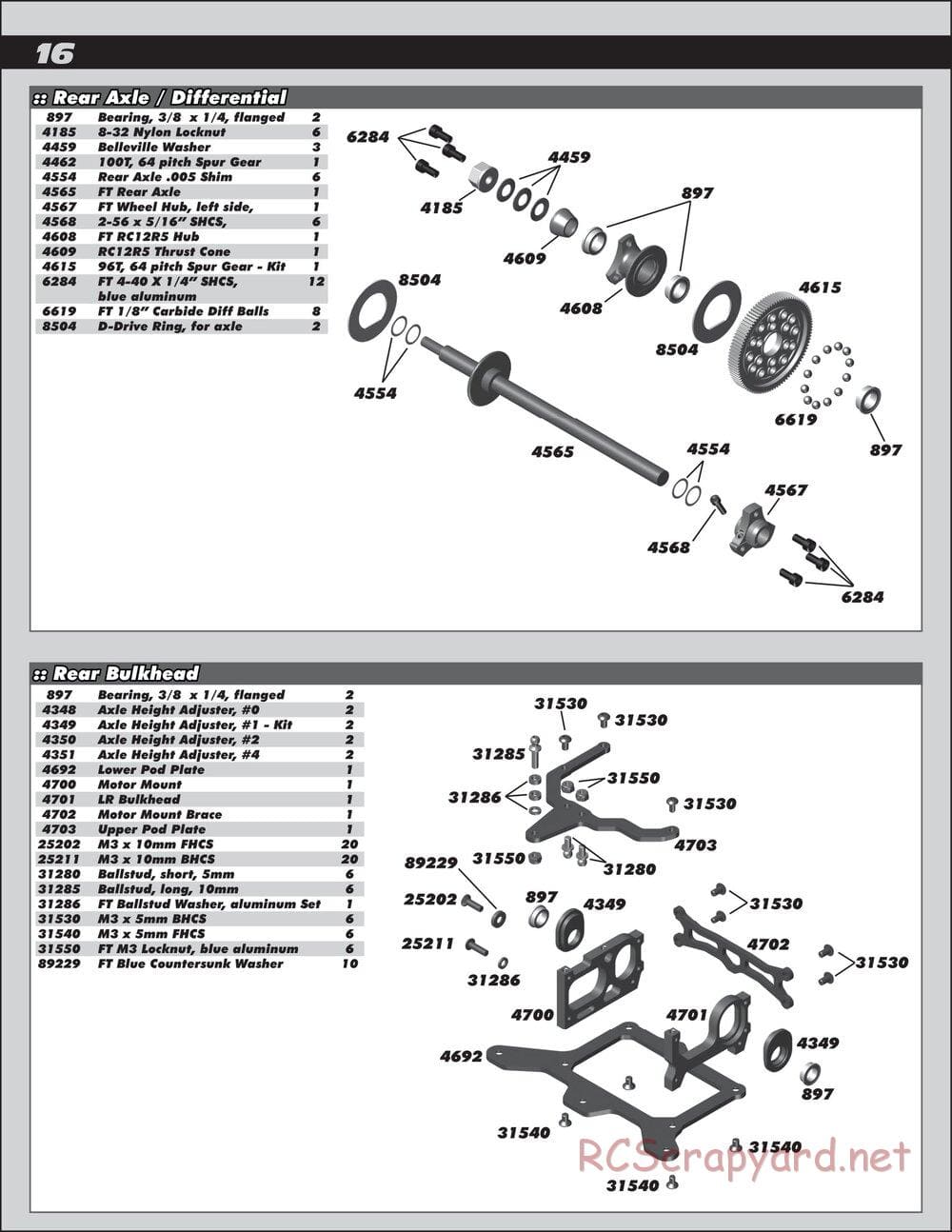 Team Associated - RC12R5.2 Factory Team - Manual - Page 16