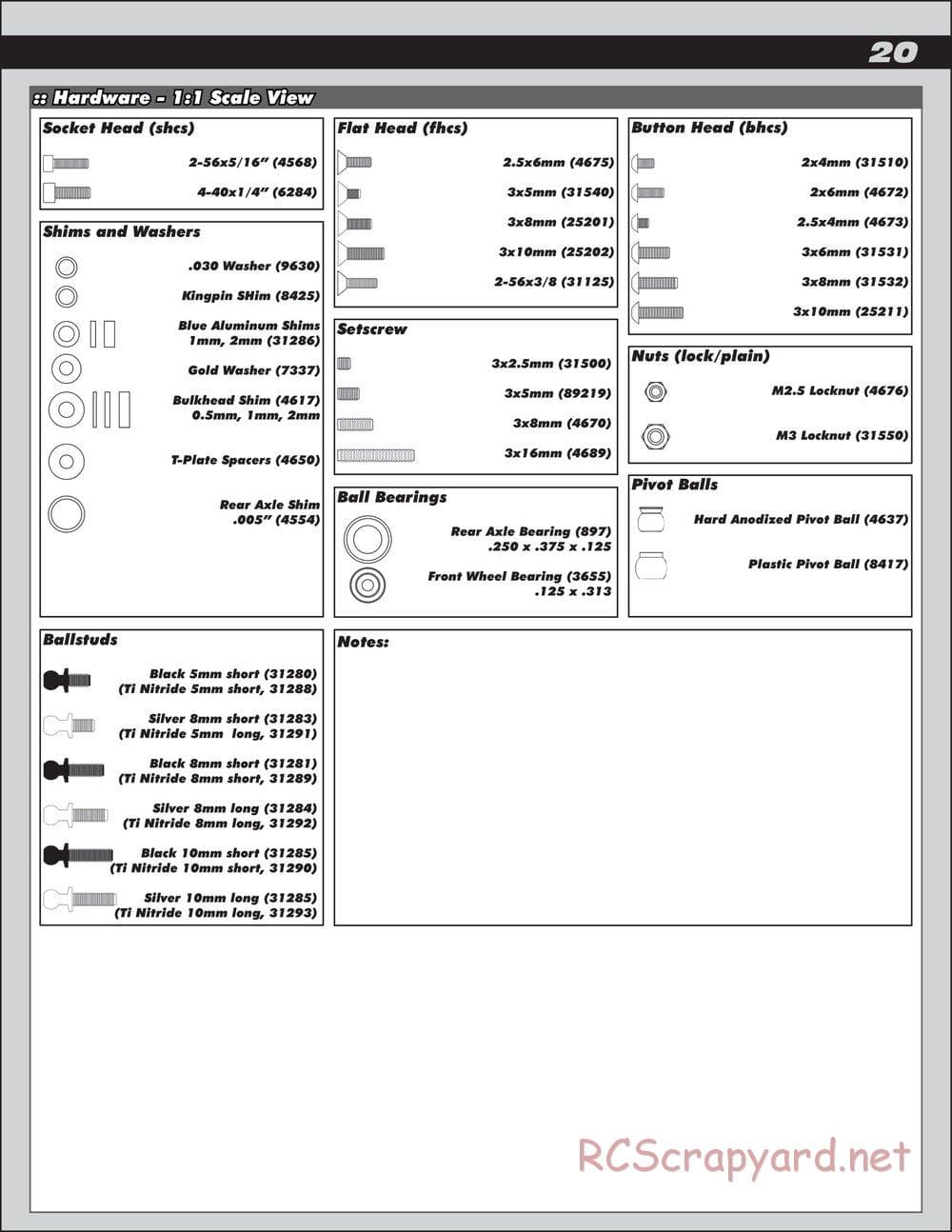 Team Associated - RC12R5.2 Factory Team - Manual - Page 20