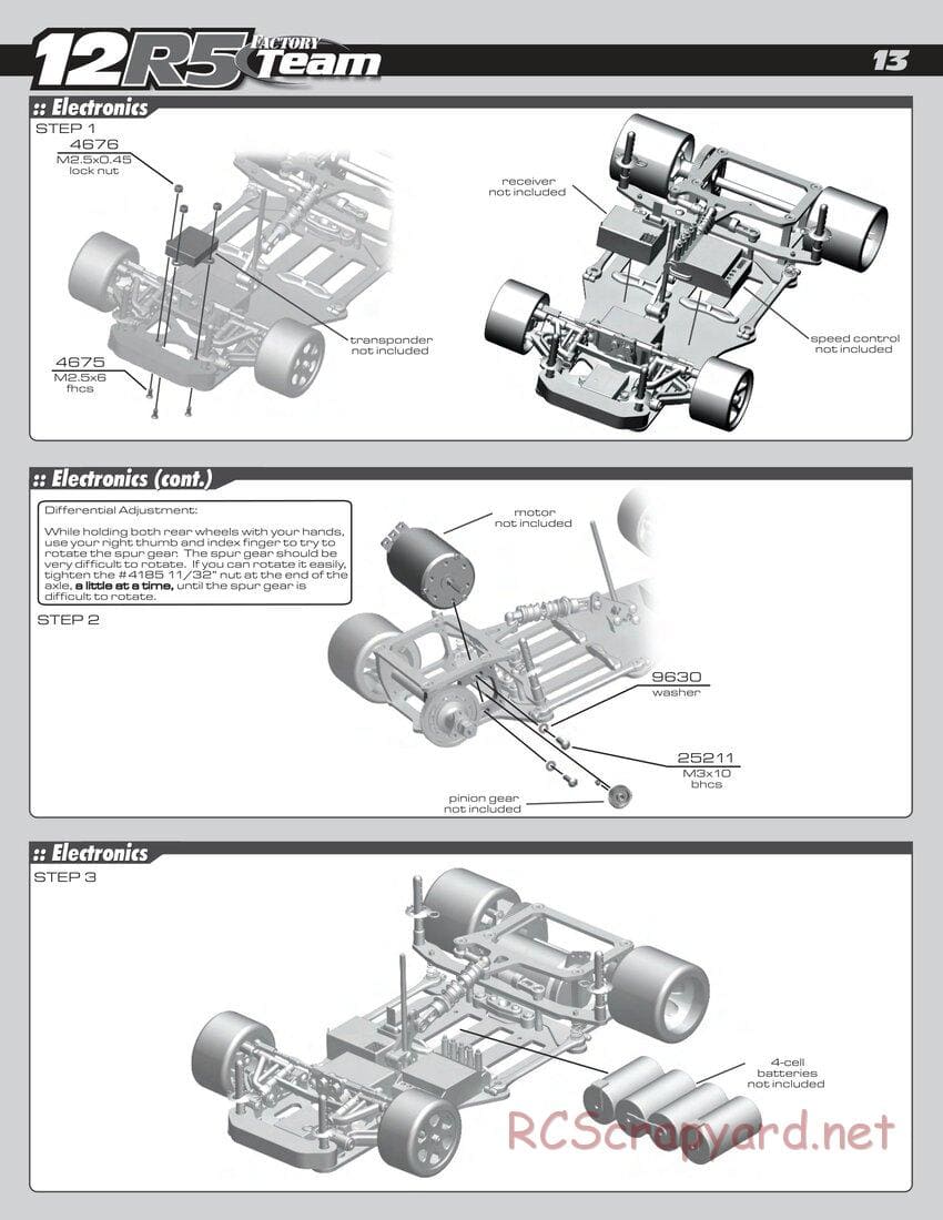 Team Associated - RC12R5 Factory Team - Manual - Page 13