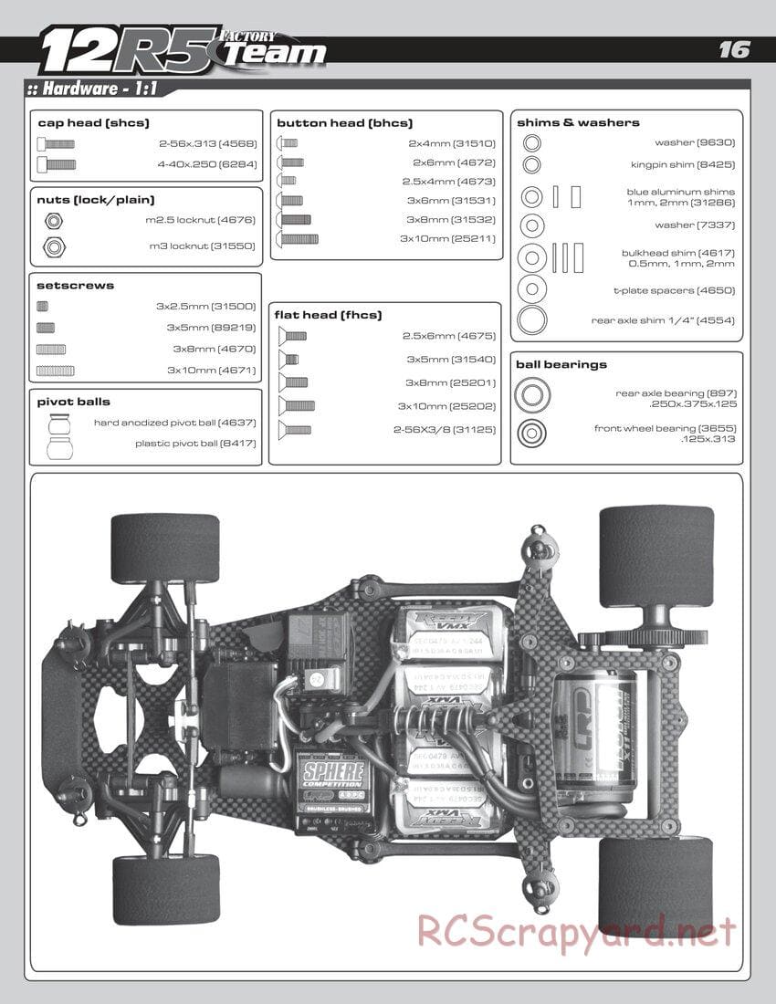 Team Associated - RC12R5 Factory Team - Manual - Page 16