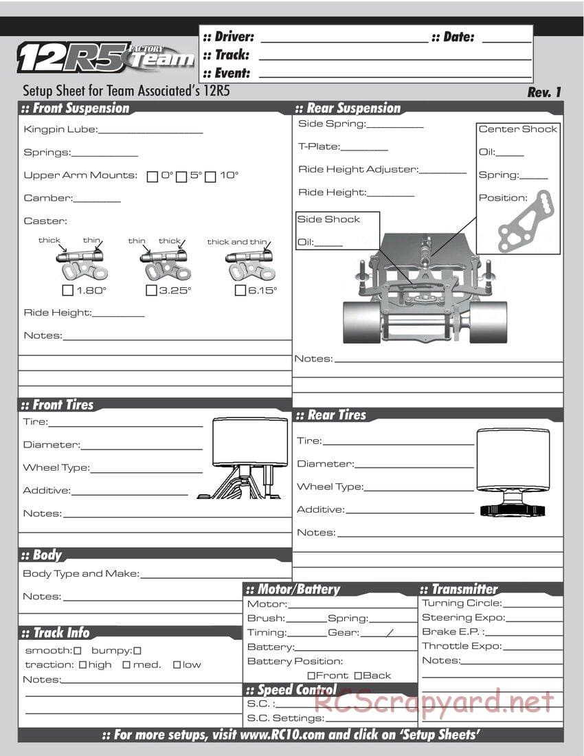 Team Associated - RC12R5 Factory Team - Manual - Page 17