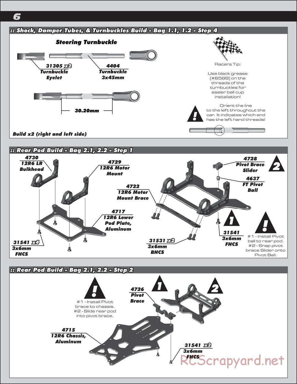Team Associated - RC12R6 Factory Team - Manual - Page 6