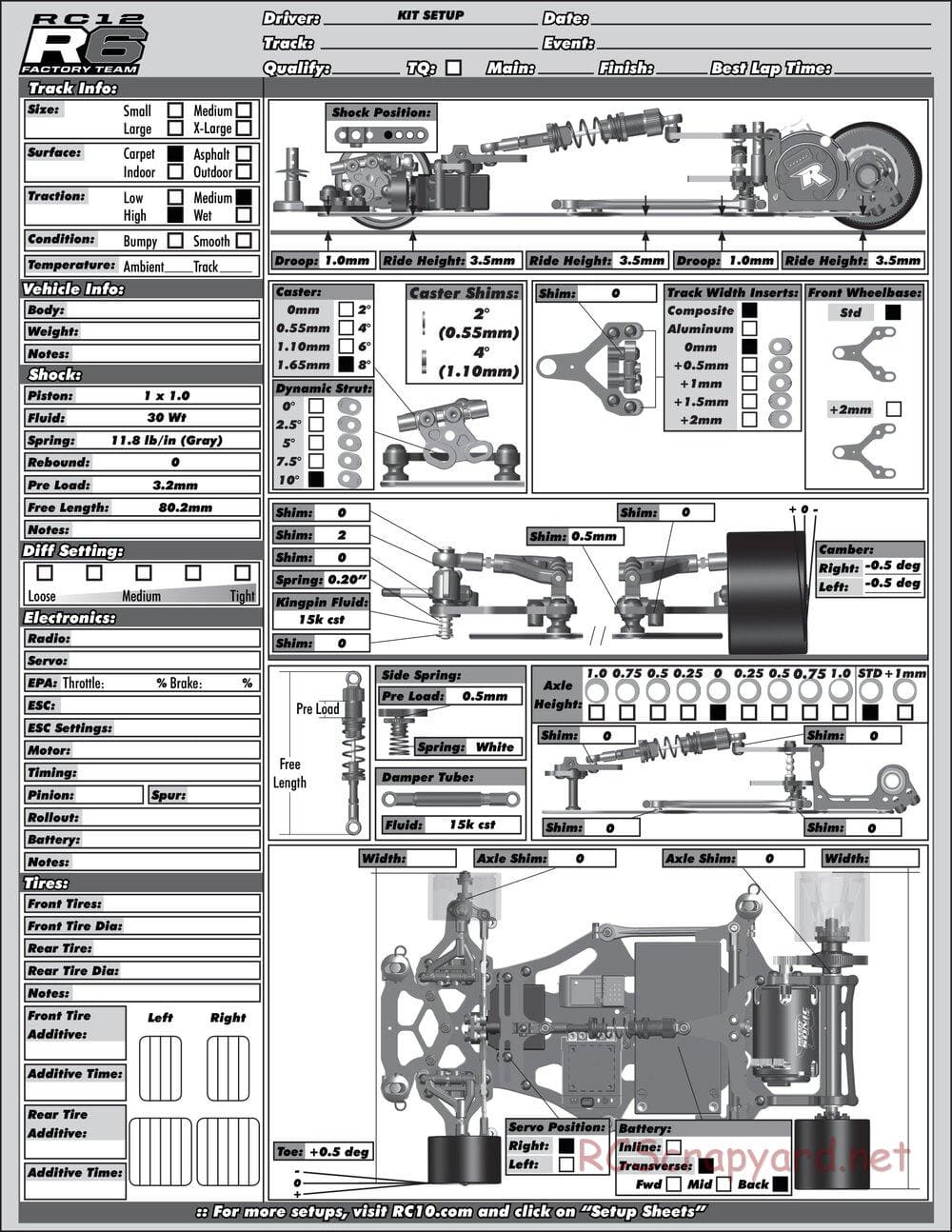 Team Associated - RC12R6 Factory Team - Manual - Page 20