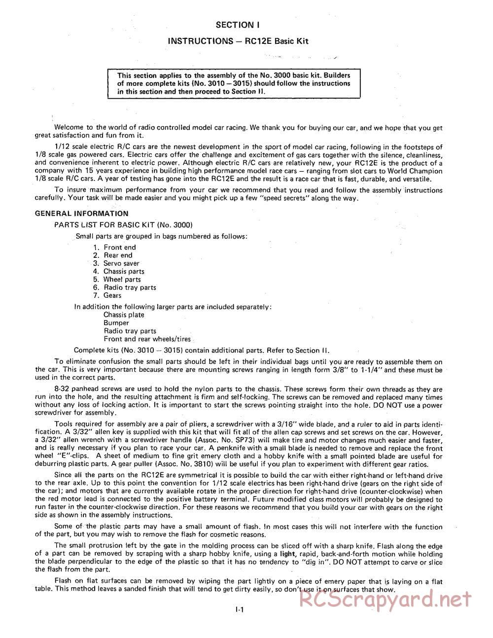 Team Associated - RC12E - Manual - Page 6