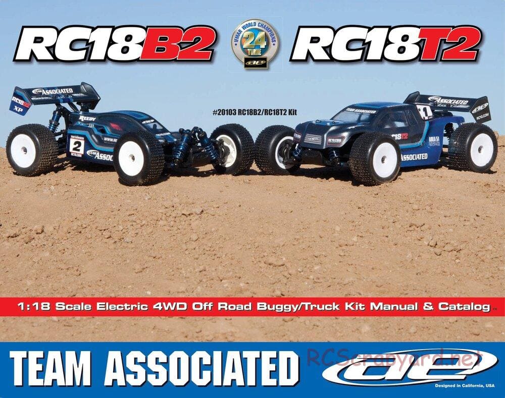 Team Associated - RC18B2/T2 Team Kit - Manual - Page 1