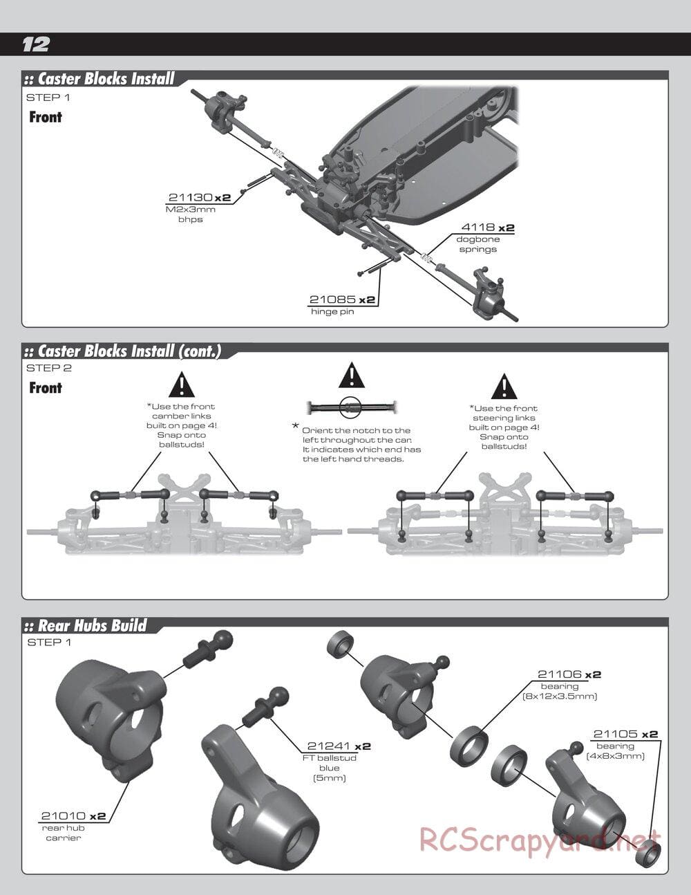 Team Associated - RC18B2/T2 Team Kit - Manual - Page 12