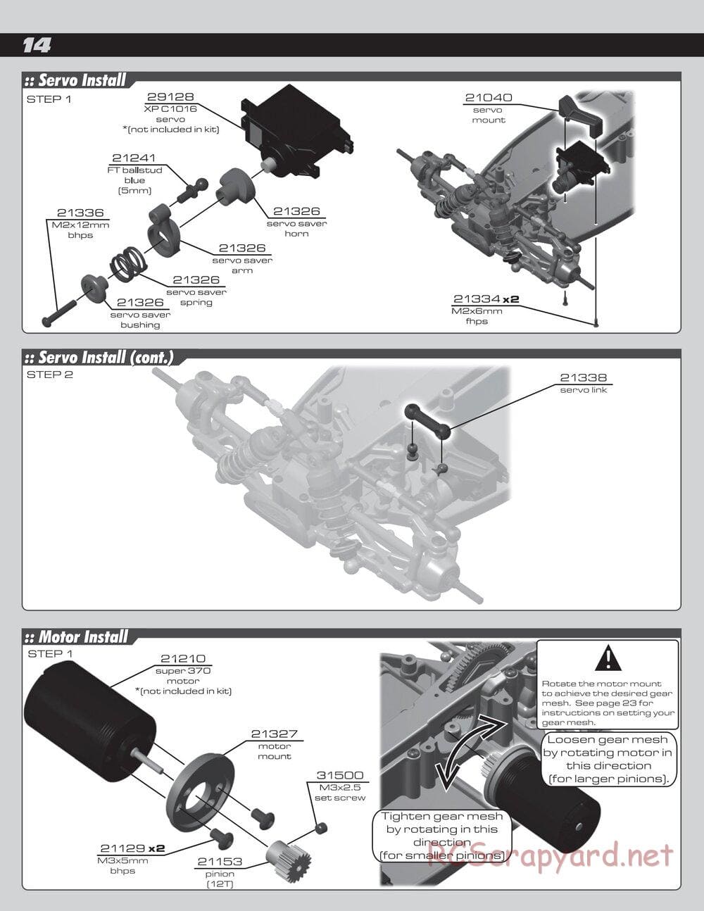 Team Associated - RC18B2/T2 Team Kit - Manual - Page 14