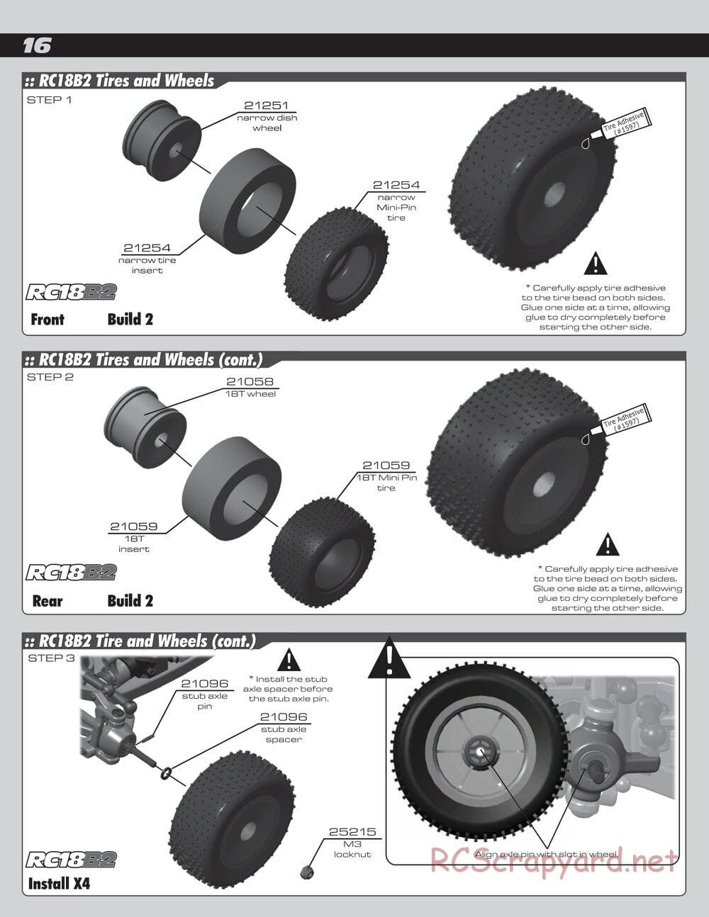 Team Associated - RC18B2/T2 Team Kit - Manual - Page 16