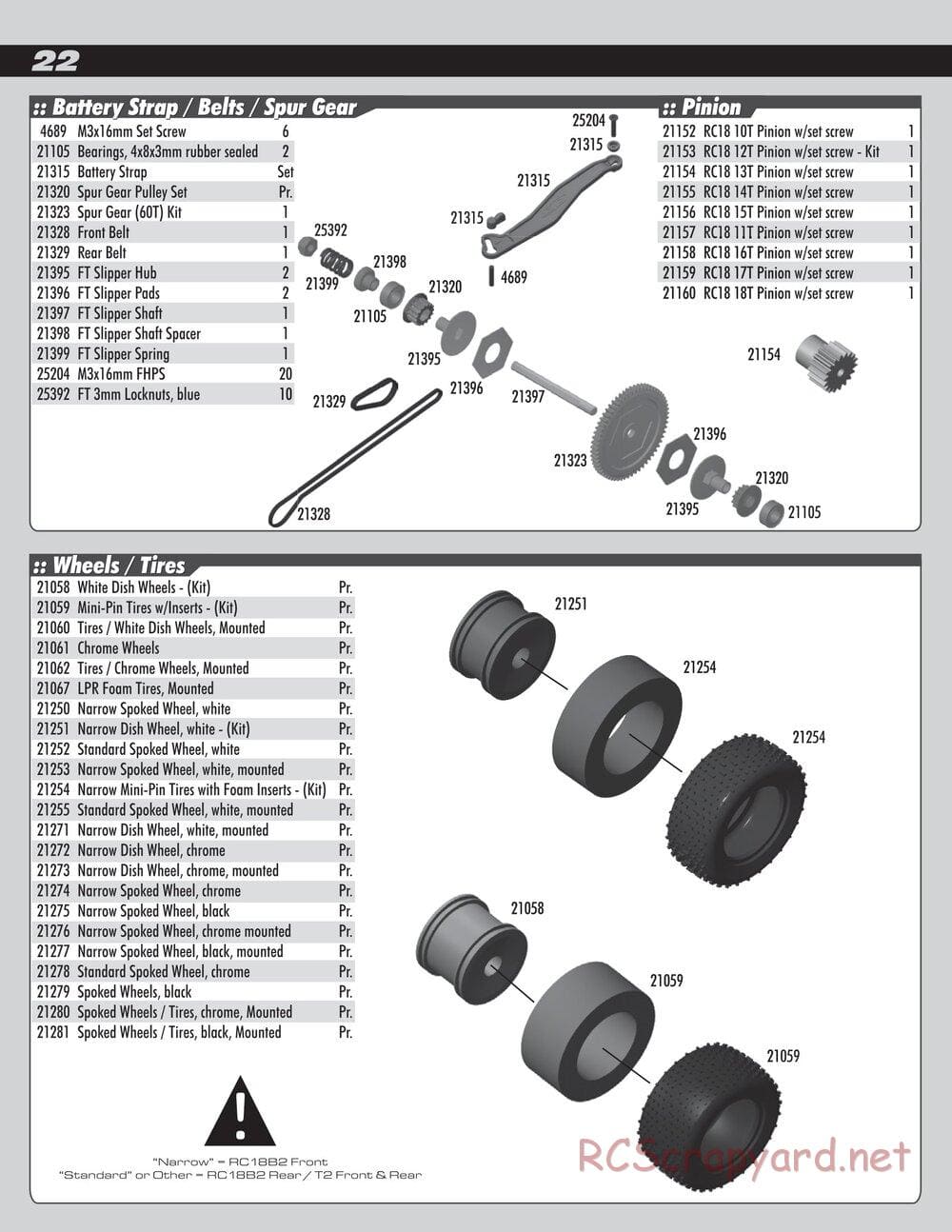 Team Associated - RC18B2/T2 Team Kit - Manual - Page 22