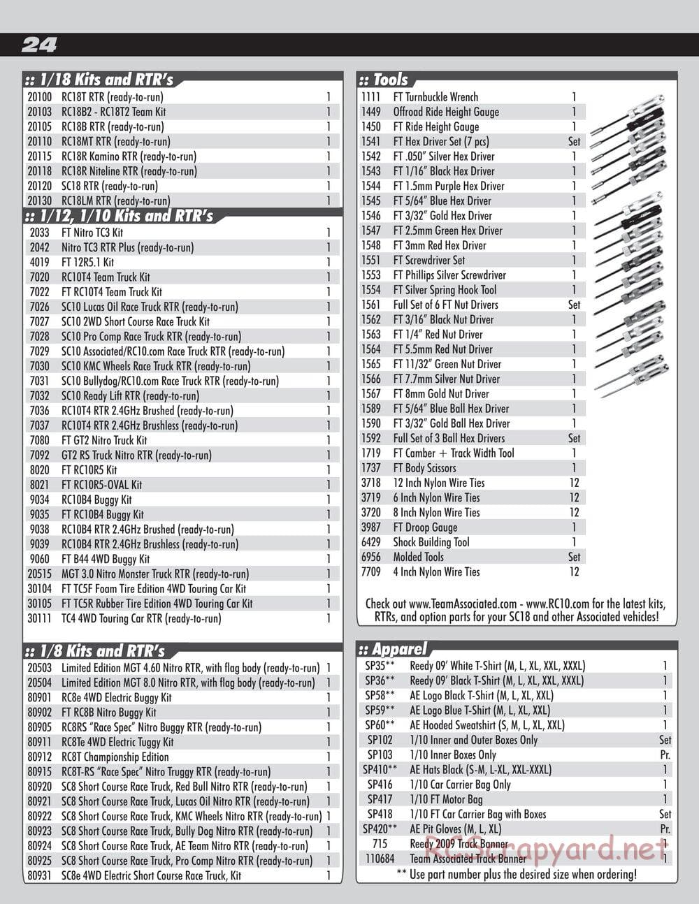 Team Associated - RC18B2/T2 Team Kit - Manual - Page 24