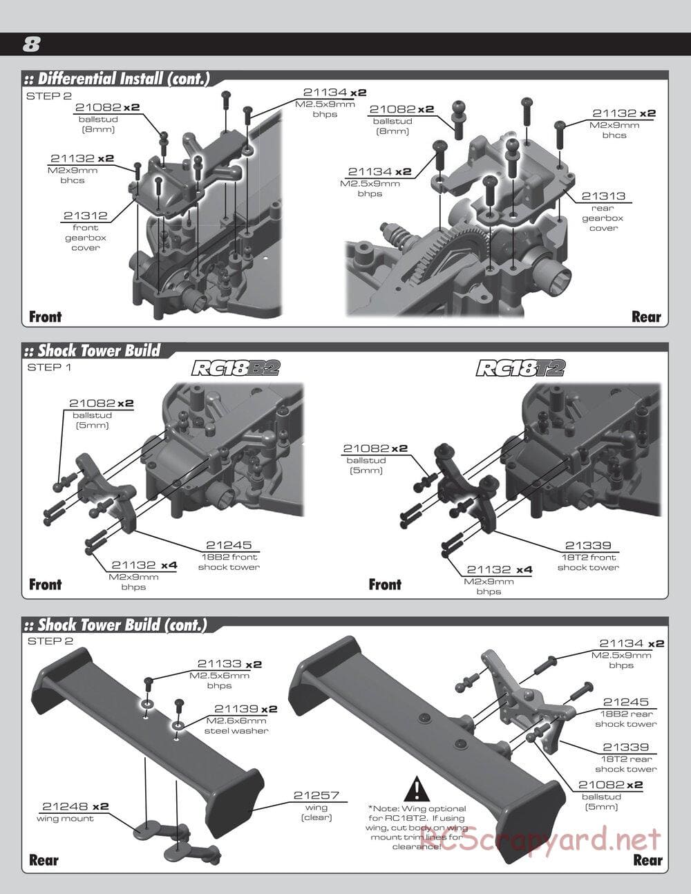 Team Associated - RC18B2 - Manual - Page 8