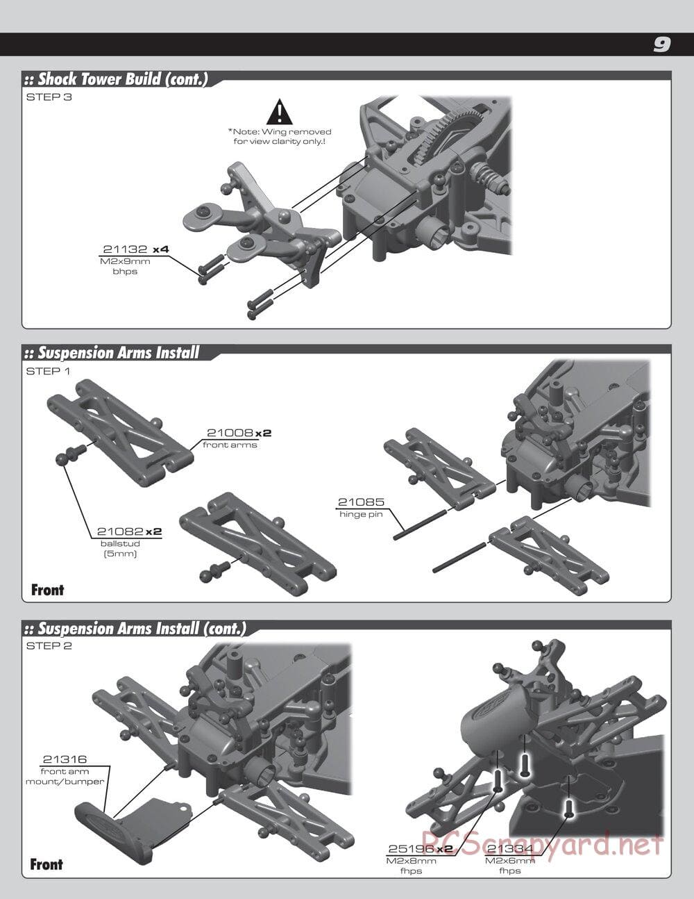 Team Associated - RC18T2 - Manual - Page 9