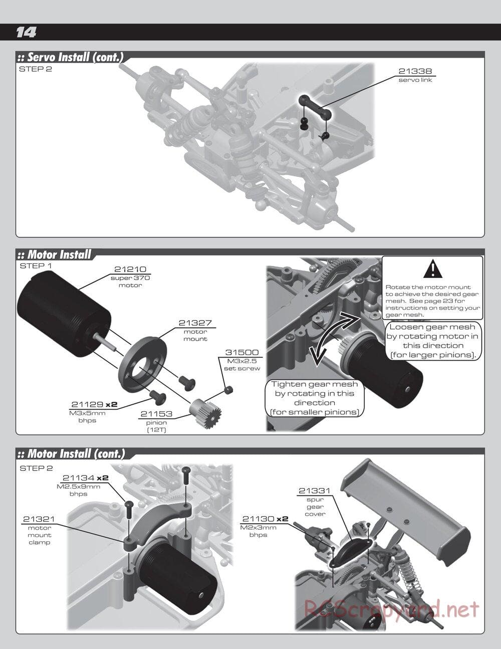 Team Associated - RC18T2 - Manual - Page 14