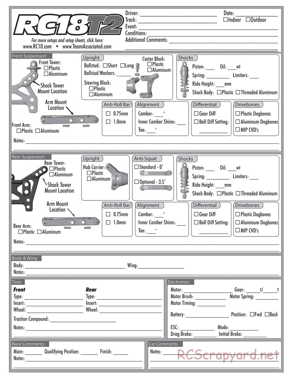 Team Associated - RC18T2 - Manual - Page 30