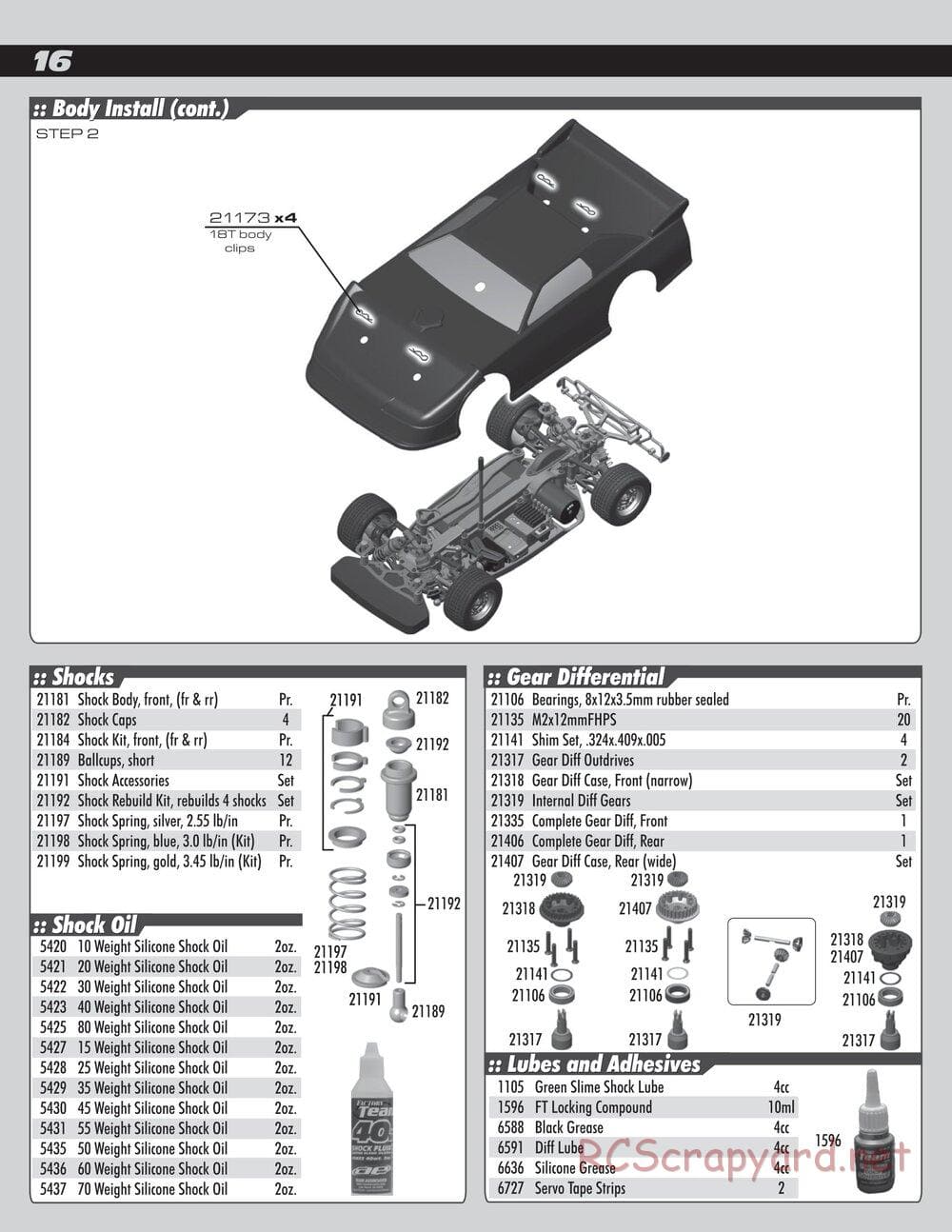 Team Associated - RC18 Late Model RTR - Manual - Page 16