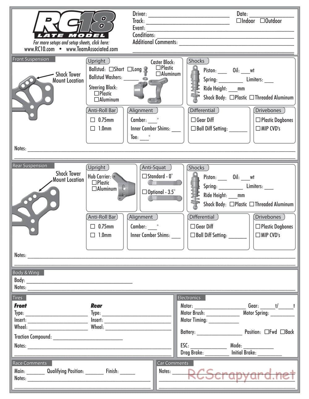 Team Associated - RC18 Late Model RTR - Manual - Page 25