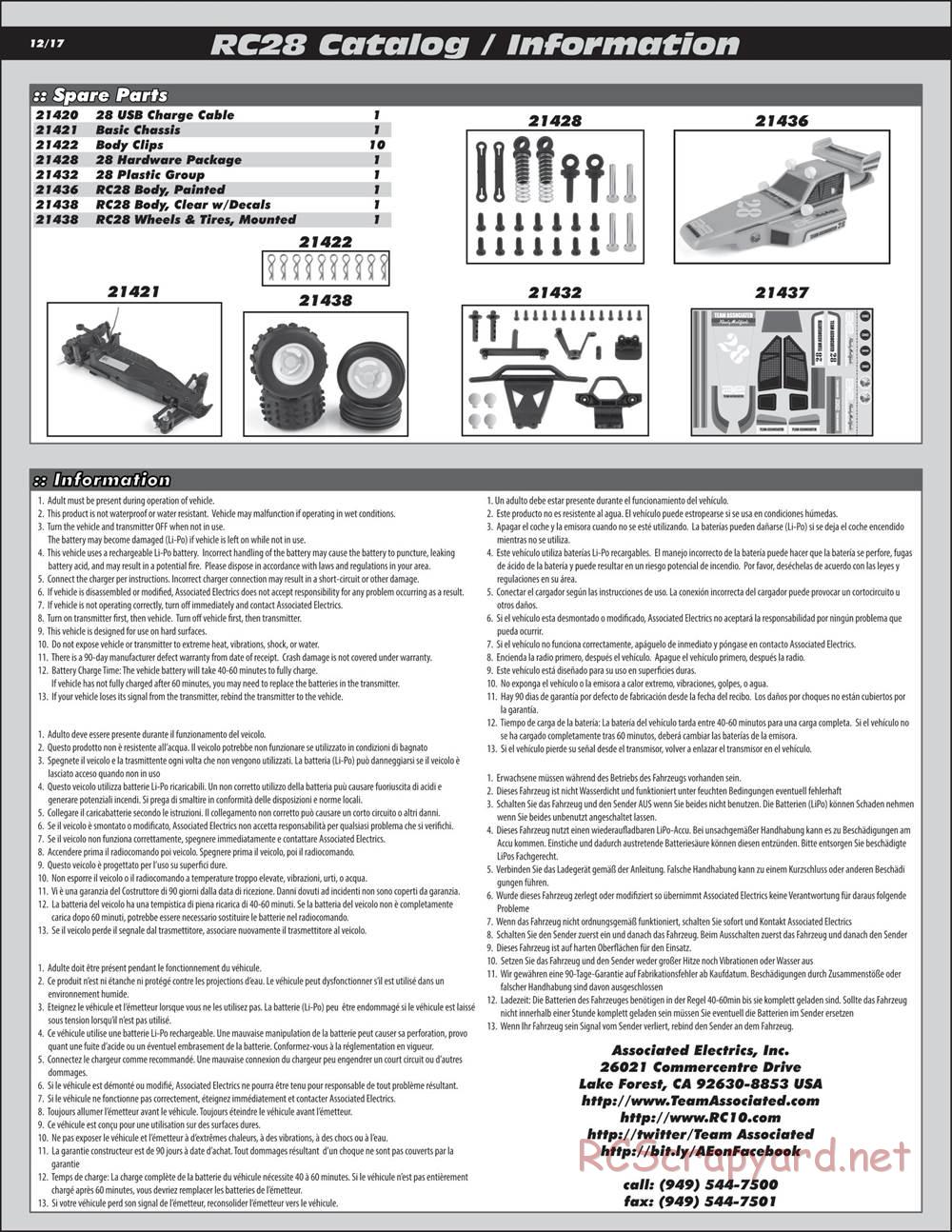 Team Associated - RC28-Buggy - Manual - Page 2