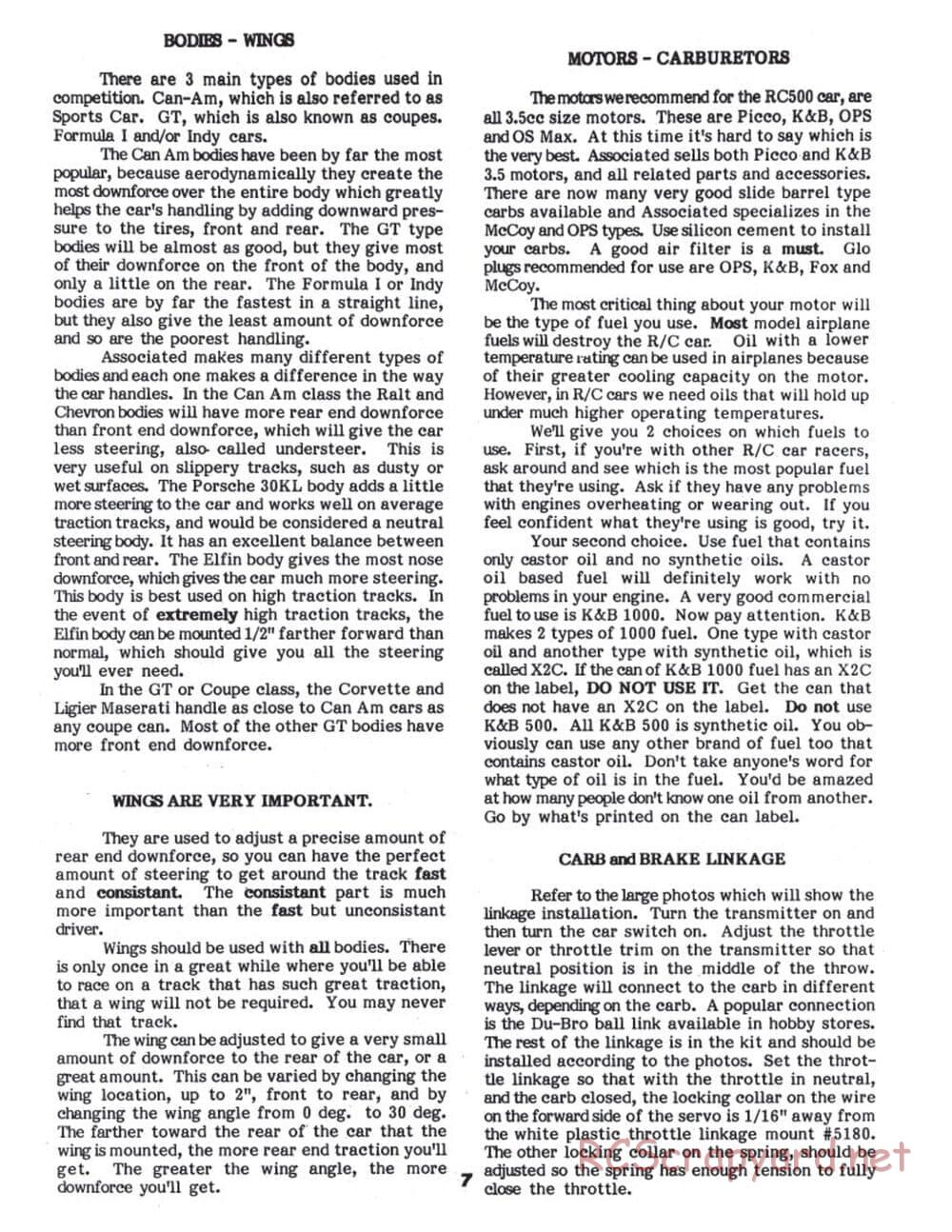 Team Associated - RC500 2WD - Text Manual - Page 8