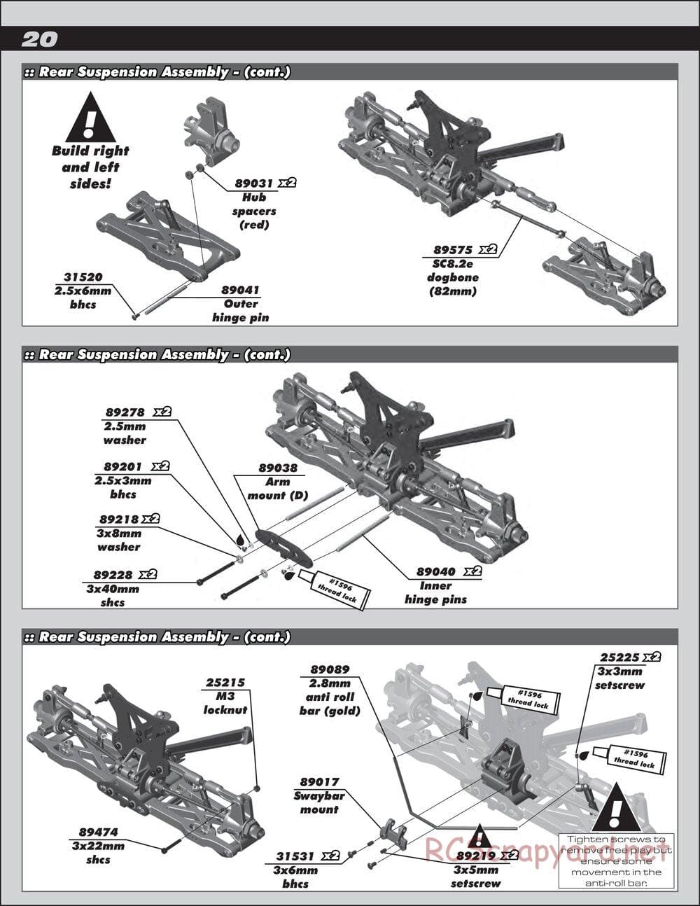 Team Associated - RC8.2 RS RTR - Manual - Page 20