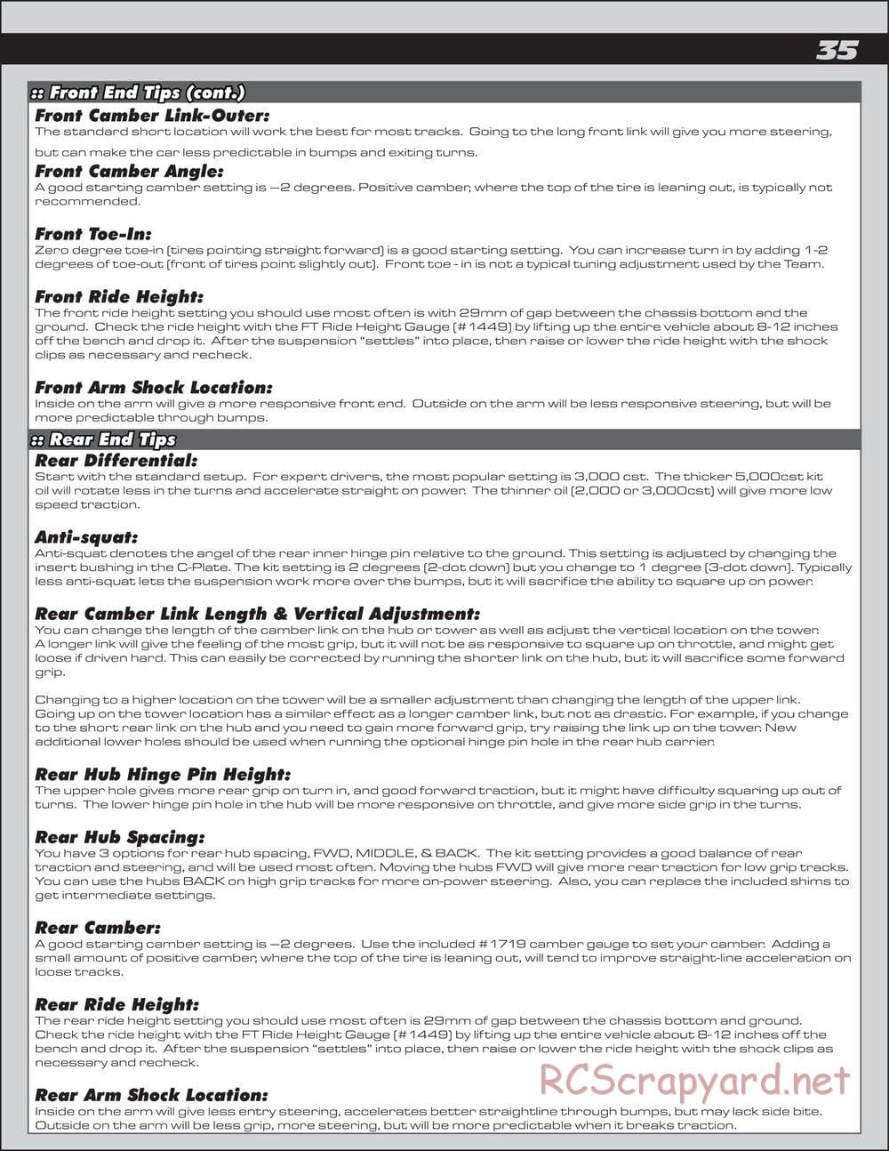 Team Associated - RC8.2 RS RTR - Manual - Page 35