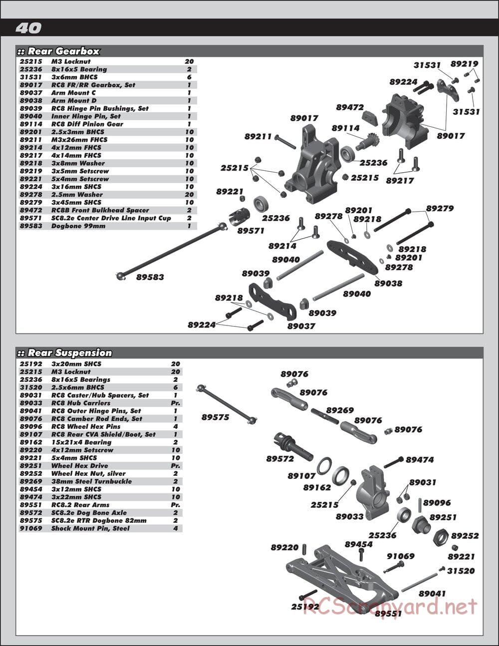 Team Associated - RC8.2 RS RTR - Manual - Page 40