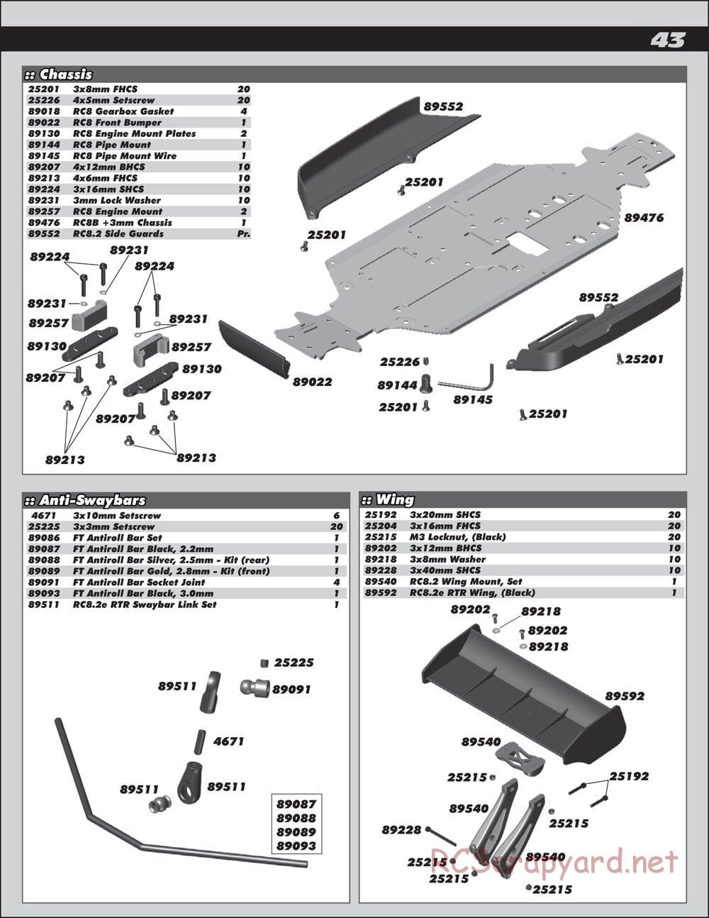 Team Associated - RC8.2 RS RTR - Manual - Page 43