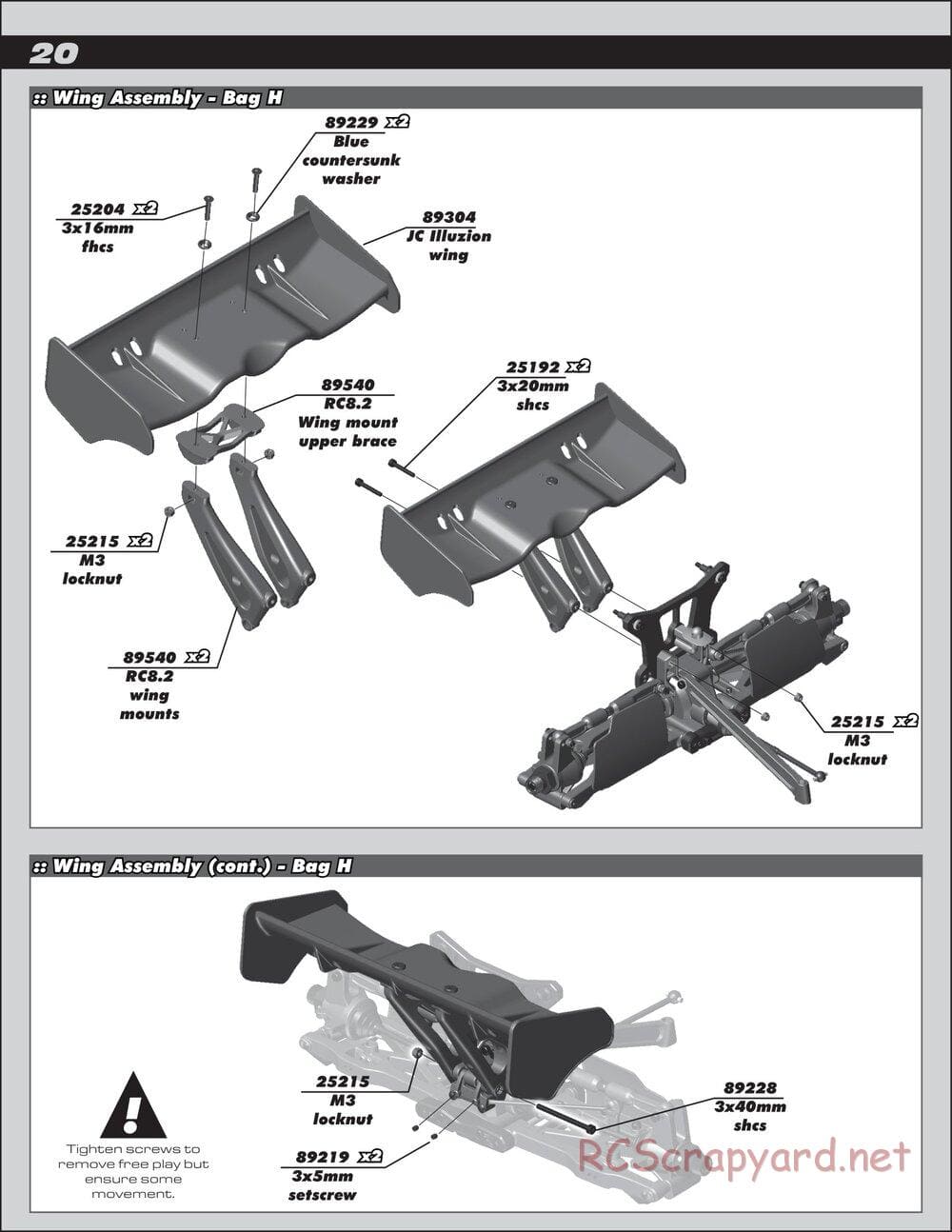 Team Associated - RC8.2 Factory Team - Manual - Page 20