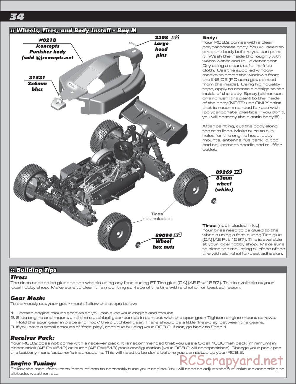 Team Associated - RC8.2 Factory Team - Manual - Page 34
