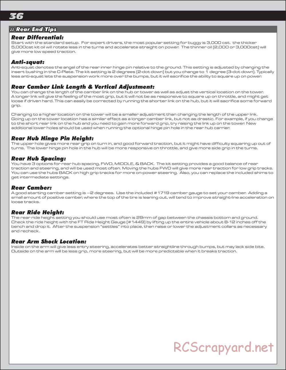 Team Associated - RC8.2 Factory Team - Manual - Page 36