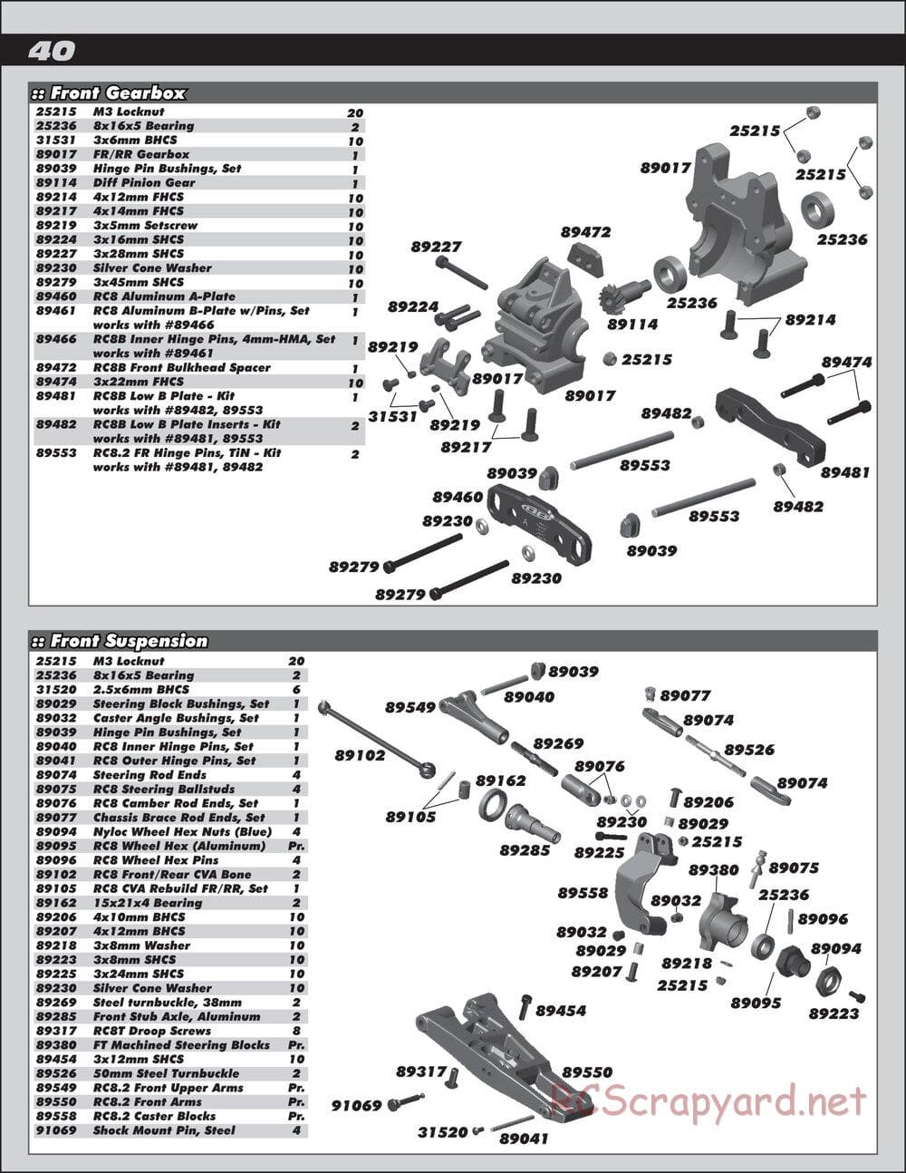 Team Associated - RC8.2 Factory Team - Manual - Page 40