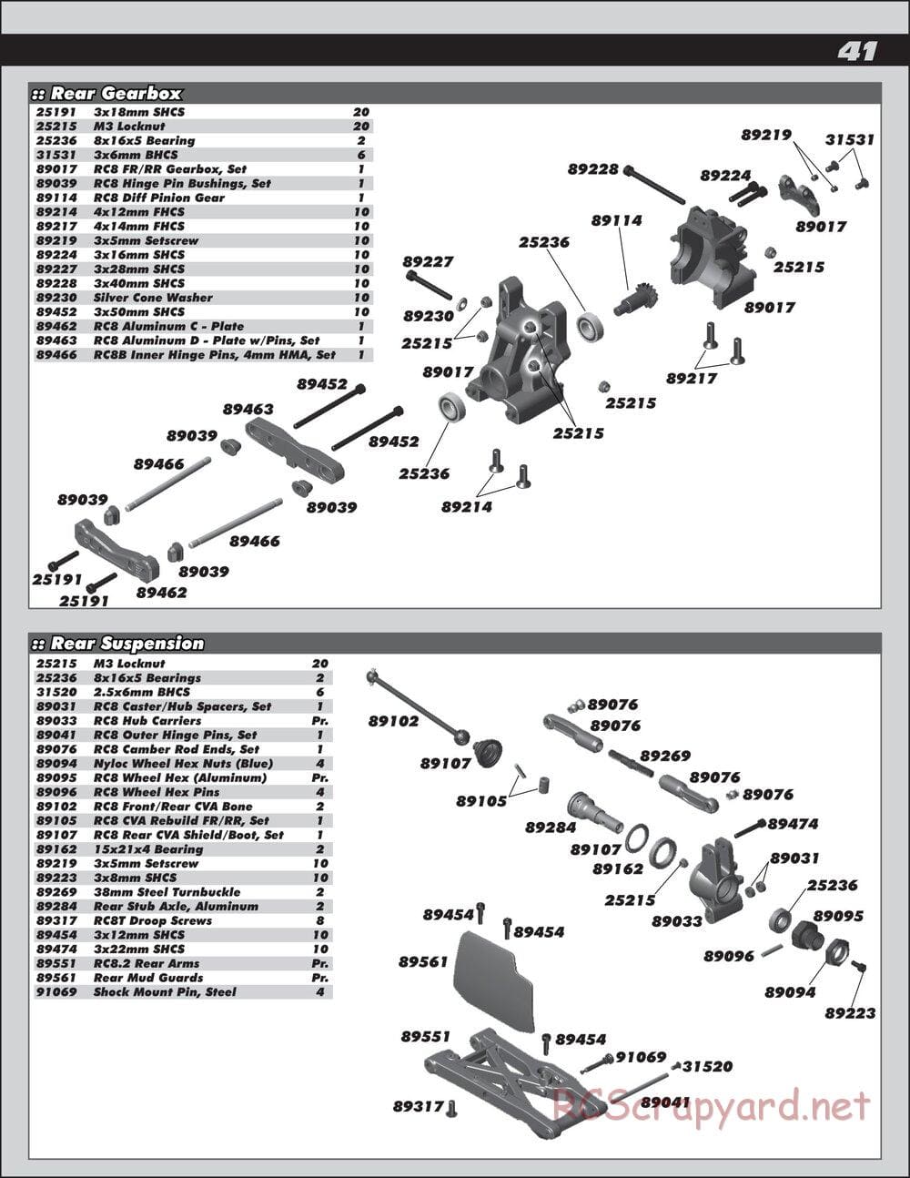 Team Associated - RC8.2 Factory Team - Manual - Page 41