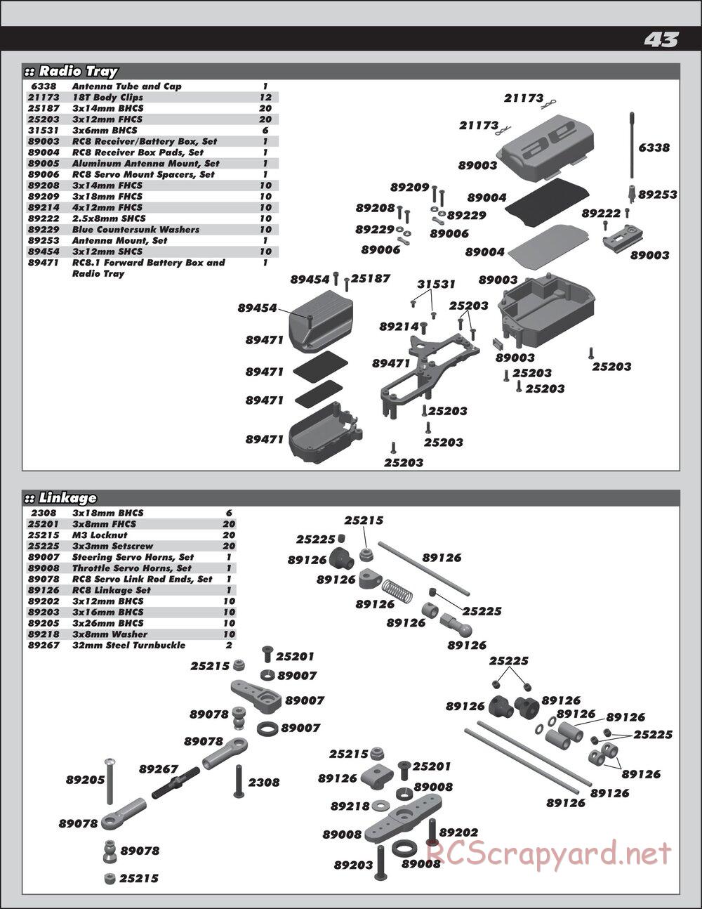 Team Associated - RC8.2 Factory Team - Manual - Page 43