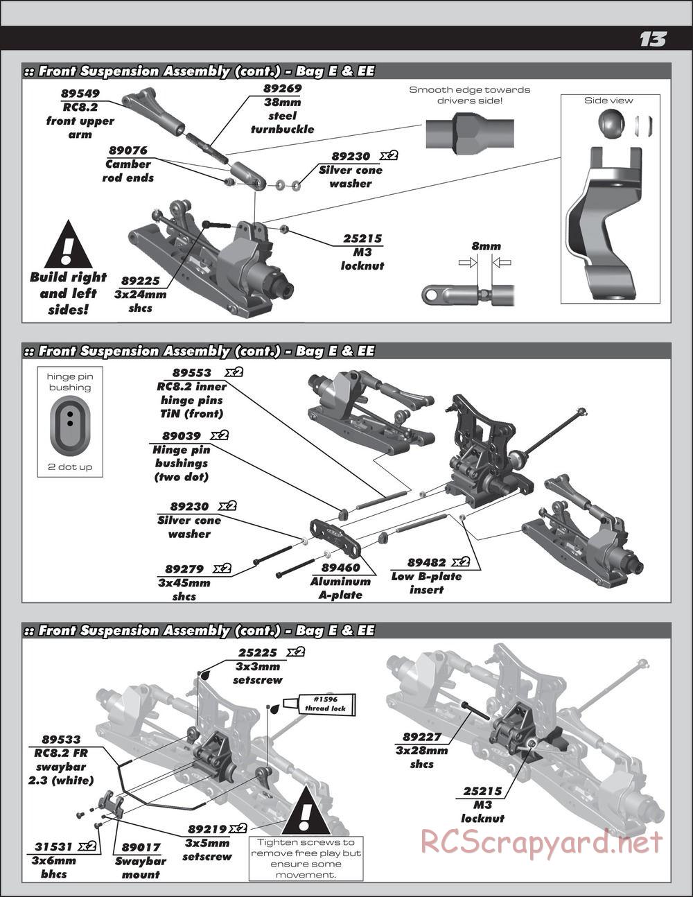 Team Associated - RC8.2e Factory Team - Manual - Page 13