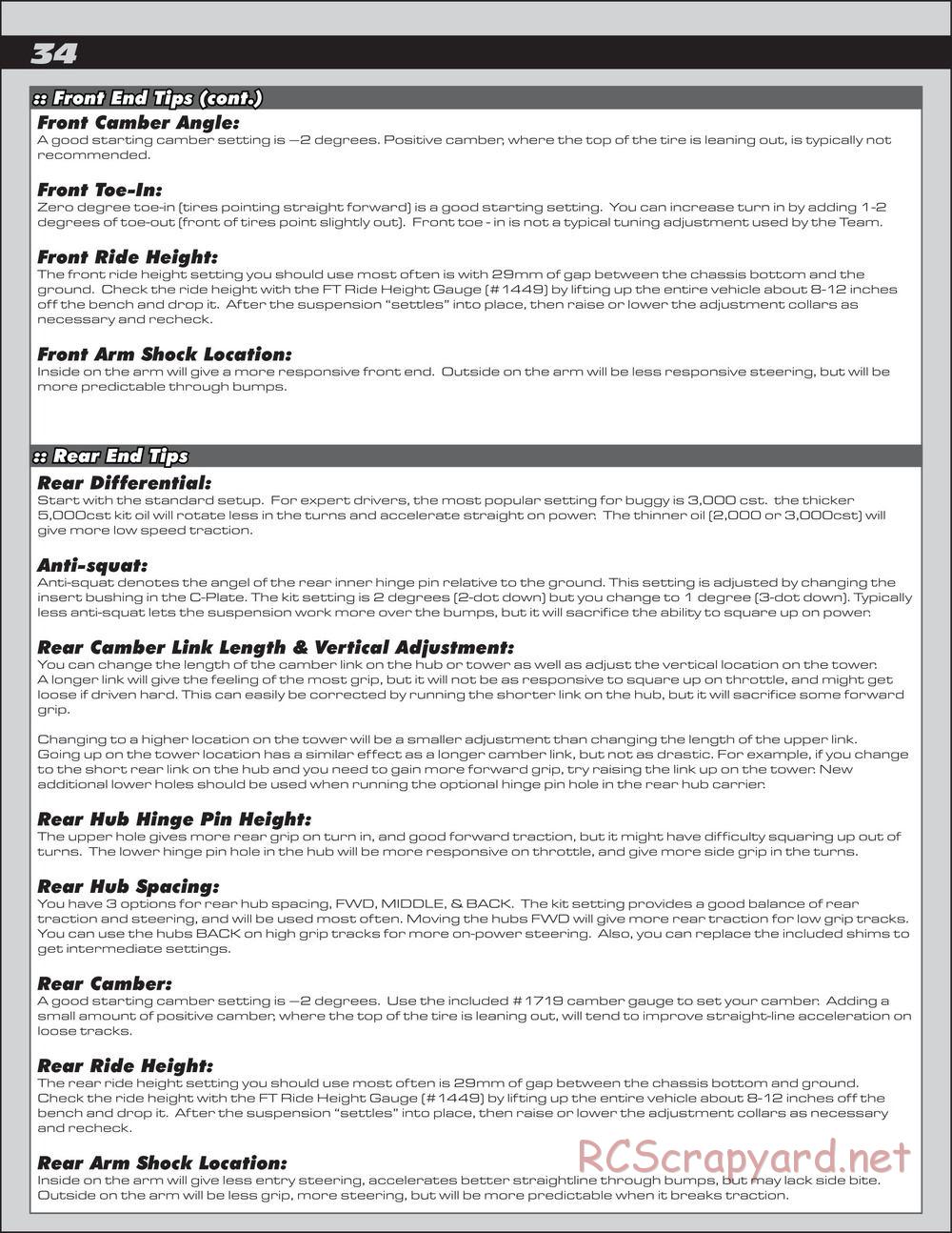 Team Associated - RC8.2e Factory Team - Manual - Page 34