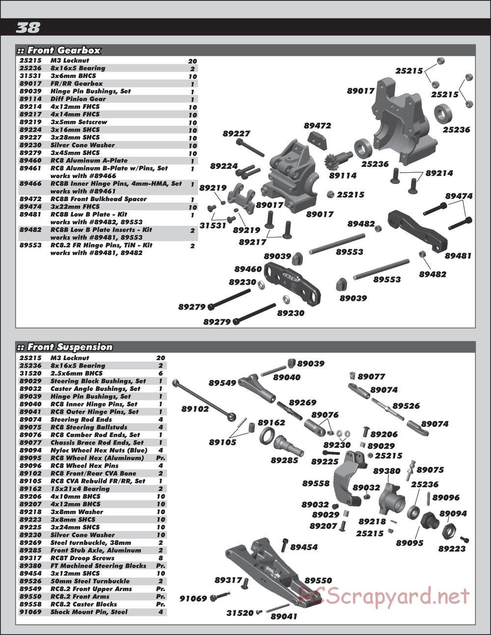 Team Associated - RC8.2e Factory Team - Manual - Page 38