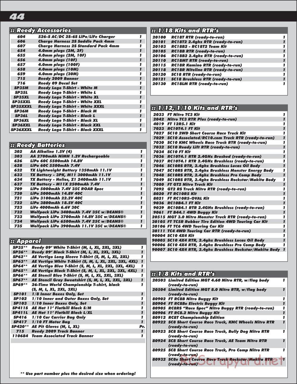 Team Associated - RC8.2e Factory Team - Manual - Page 44