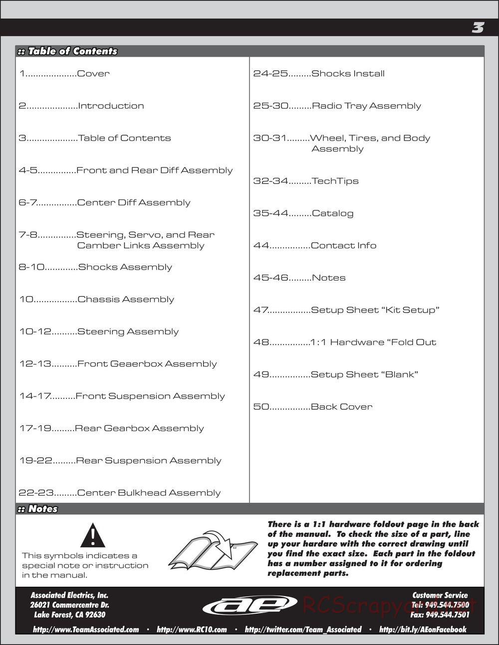 Team Associated - RC8.2e Race Spec - Manual - Page 3