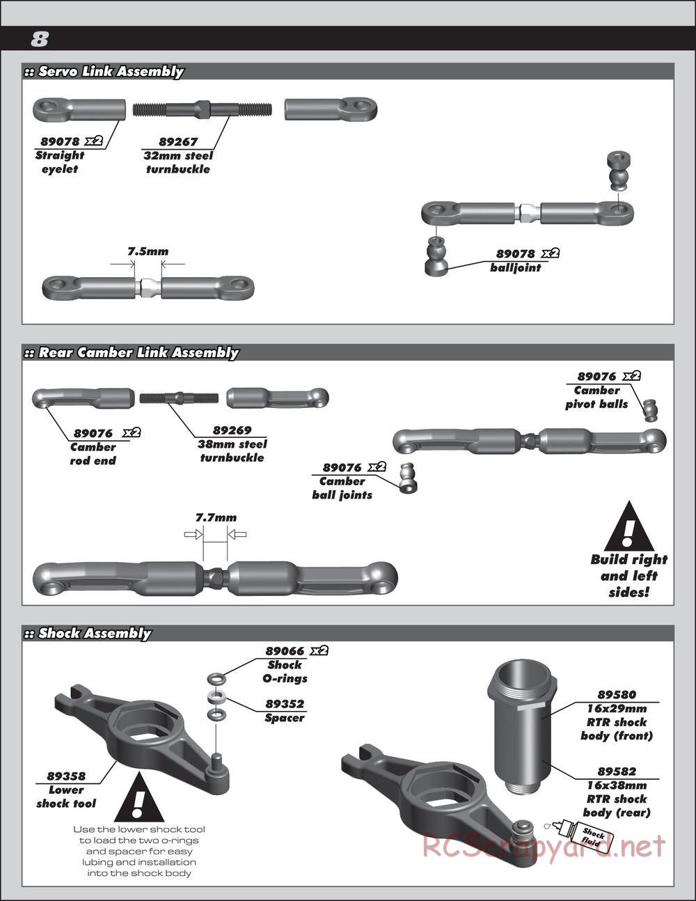 Team Associated - RC8.2e Race Spec - Manual - Page 8