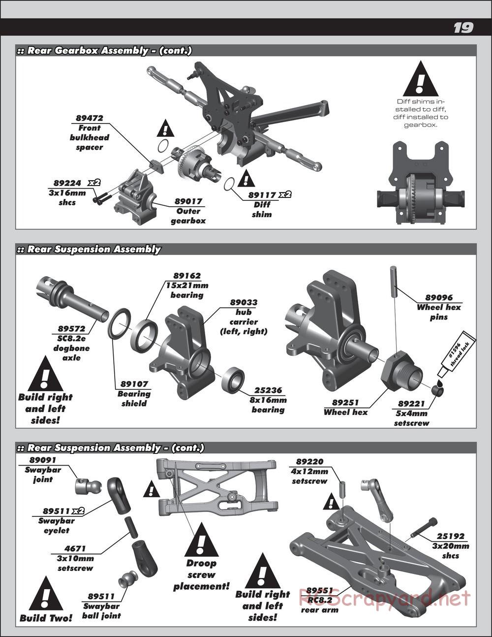 Team Associated - RC8.2e Race Spec - Manual - Page 19