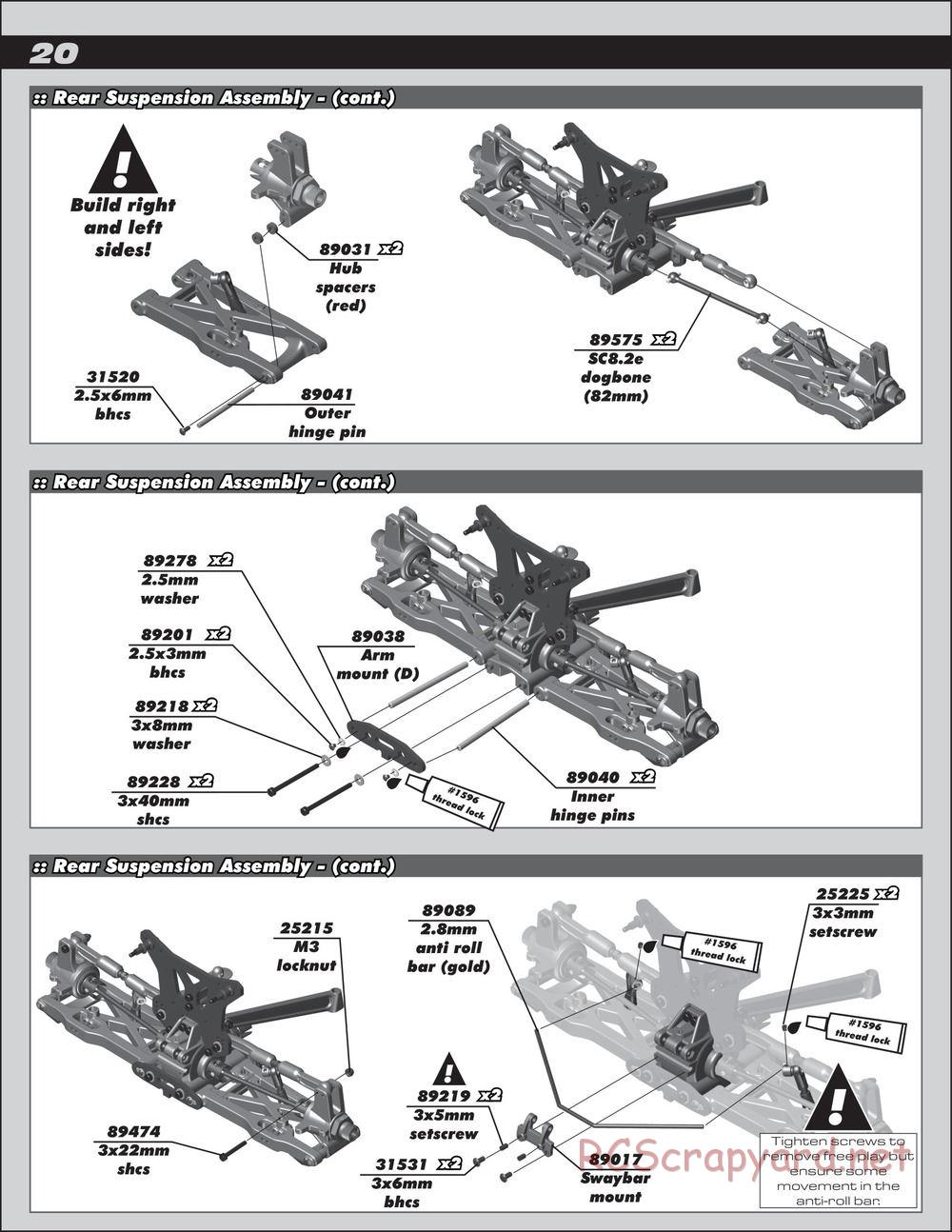 Team Associated - RC8.2e Race Spec - Manual - Page 20