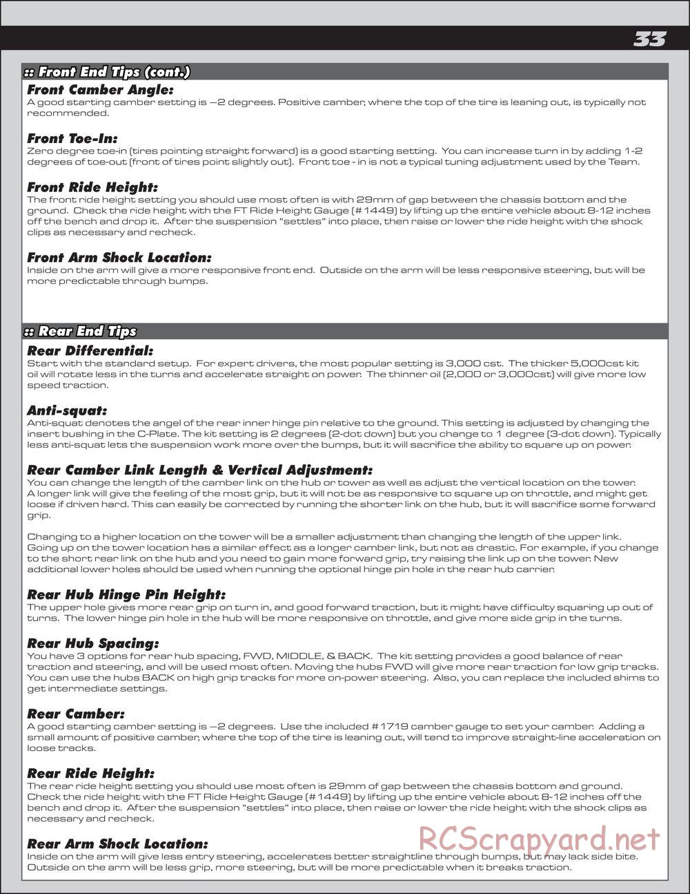 Team Associated - RC8.2e Race Spec - Manual - Page 33