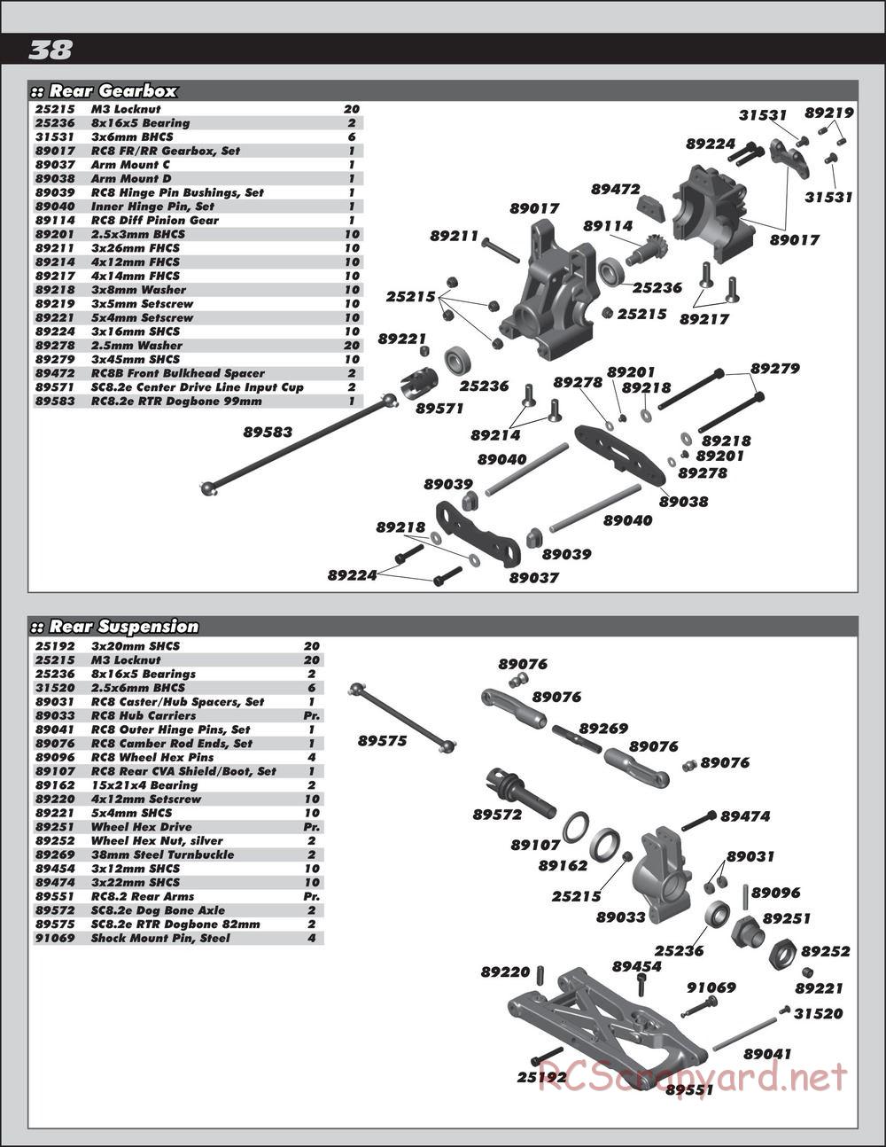 Team Associated - RC8.2e Race Spec - Manual - Page 38