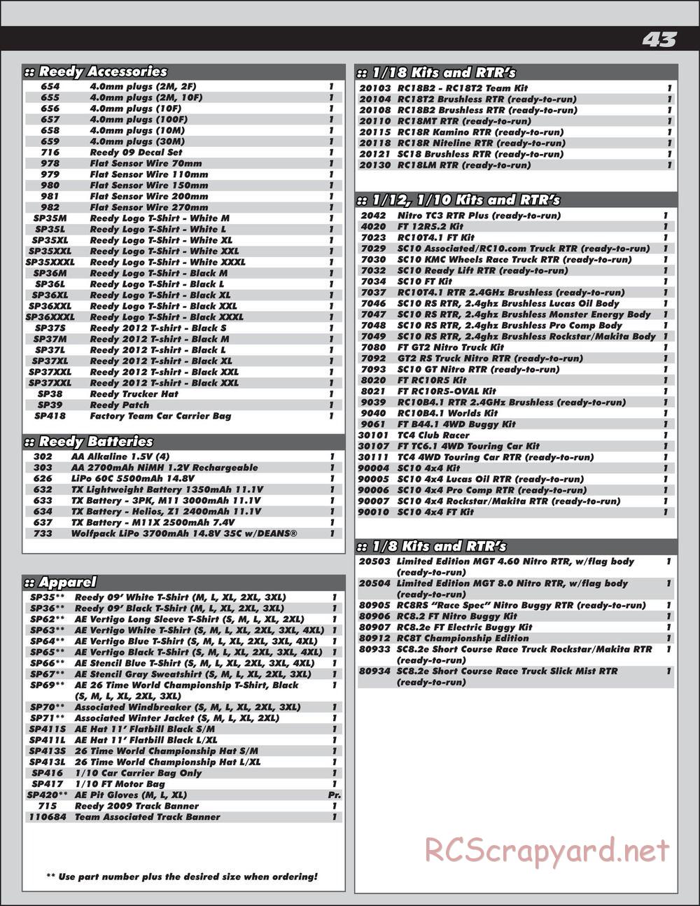 Team Associated - RC8.2e Race Spec - Manual - Page 43