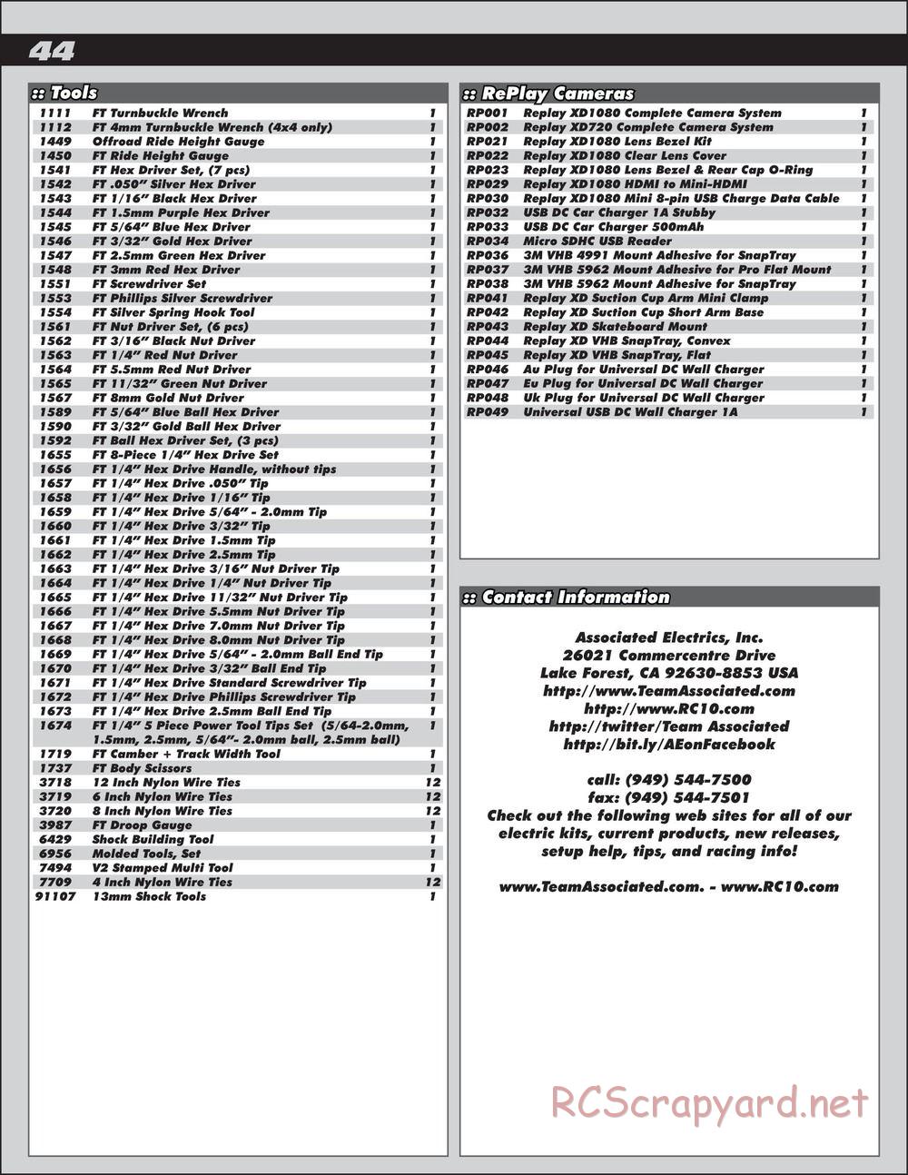 Team Associated - RC8.2e Race Spec - Manual - Page 44