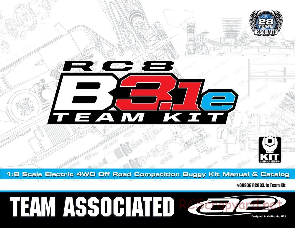 Team Associated - RC8B3.1e Team - Manual - Page 1