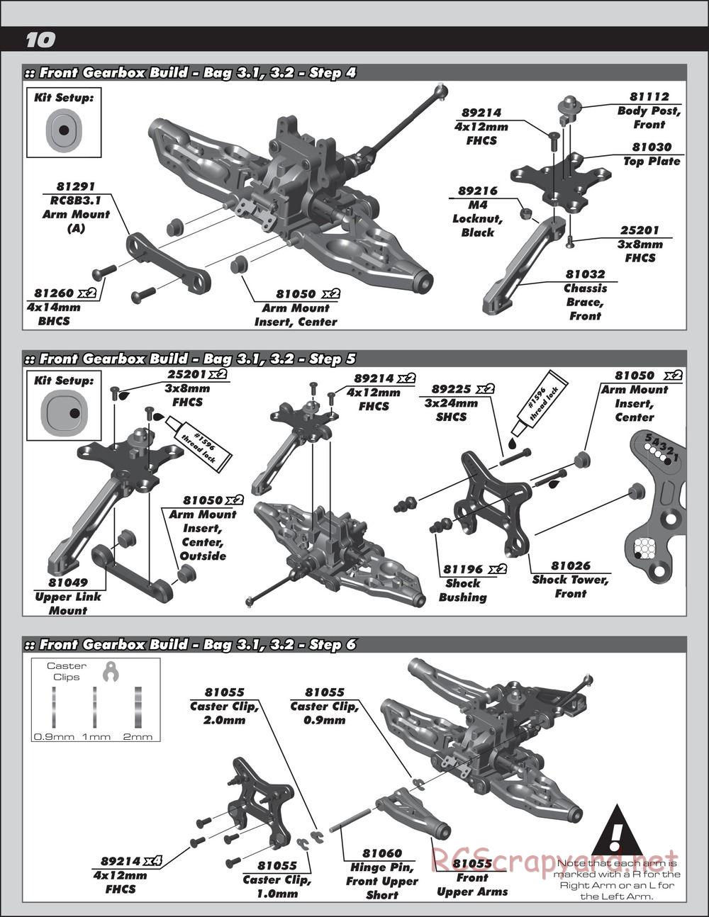 Team Associated - RC8B3.1e Team - Manual - Page 10