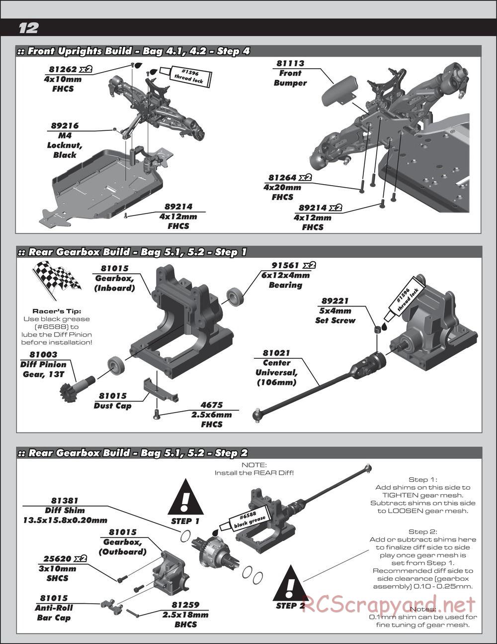 Team Associated - RC8B3.1e Team - Manual - Page 12