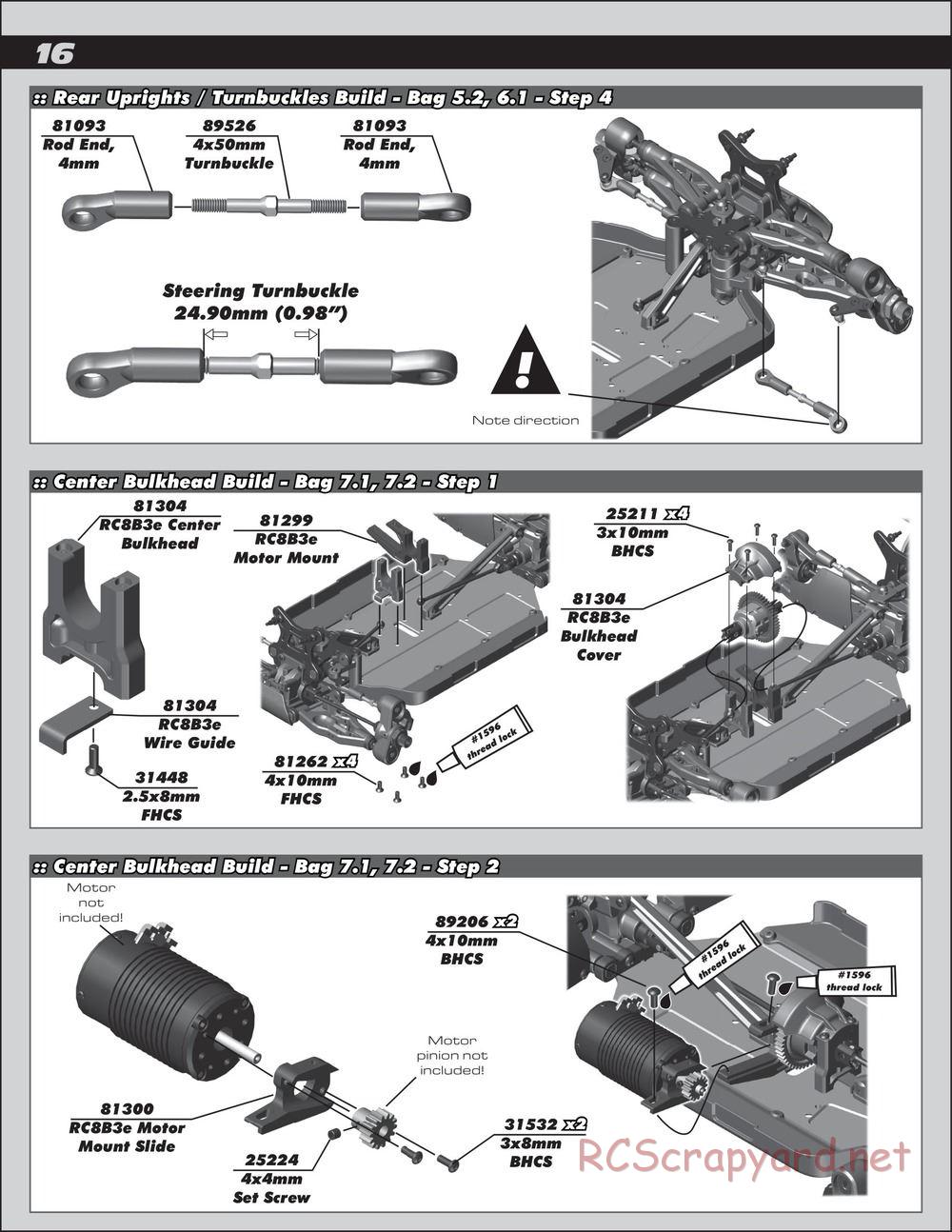 Team Associated - RC8B3.1e Team - Manual - Page 16