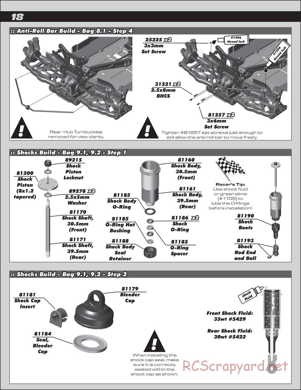 Team Associated - RC8B3.1e Team - Manual - Page 18